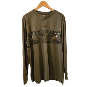 Legacy Falls Long Sleeve Green Hunting Deer Graphic Men Large Cotton T-Shirt NWT
